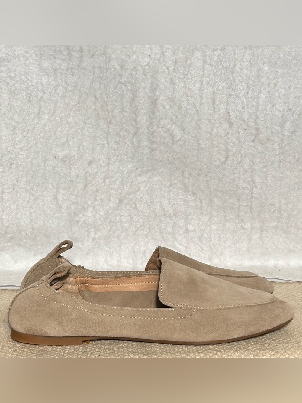 Lucky Brand Womens MyLyndia Tan Suede Bendable Casual SlipOn Loafer Shoes SZ 7M